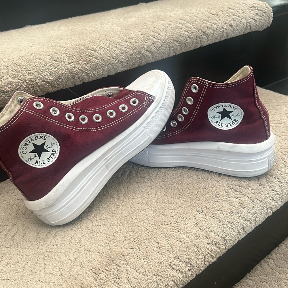 Converse Chuck Taylor All Star Move Platform High Dark Beetroot Womens size 9